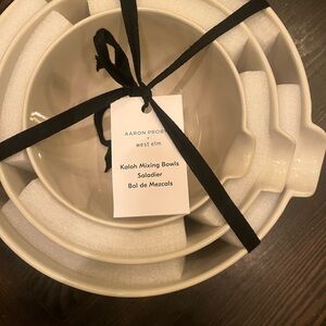 West Elm Kaloh Nesting Bowls - Cream